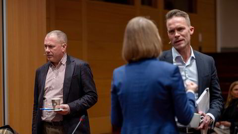 Nicolai Tangen (til venstre) leder forvaltningen av Oljefondet, mens Trond Grande er nestleder.