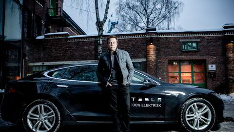 Tesla-sjef Elon Musk på snarvisitt i Norge for å møte norske Tesla-eiere i 2014.