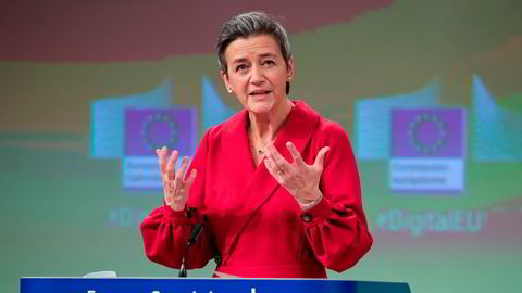 EUs konkurranse- og digitalkommissær Margrethe Vestager presenterte tirsdag lovforslag som angriper techselskapene på to flanker: både innhold og konkurranse. (Photo by )