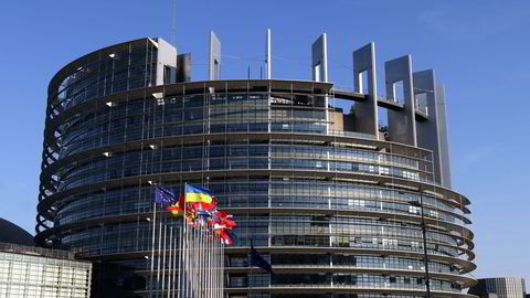 Europaparlamentet i Strasbourg der det vedtas lover for Norge.