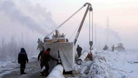 Utbygging av gassfeltet Yuzhno Russkoye i Nordvest-Sibir 2007, dette er med å forsyne Nord Stream-gassrørledningen med gass til Vest-Europa.