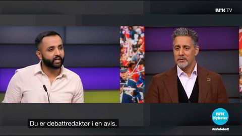 Å frasi seg det norske er å frasi seg muligheter og fellesskap, skriver Abid Raja, som her diskuterer med Ahmed Fawad Ashraf, debattredaktør i Avisa Oslo, på NRK.