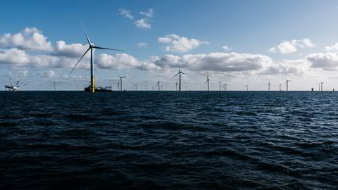 Nordmenn er villig til å akseptere eksport av vindkraft fra installasjoner langt til havs, skriver artikkelforfatterne. Bildet: Arkona-vindparken i tyske farvann i Østersjøen.