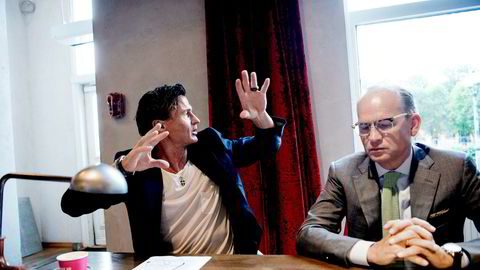 Toppsjefen i Nordic Choice Hotels, Torgeir Silseth (til høyre), er sikker på at hotellkonsernet vil klare seg gjennom koronakrisen til tross for at millionene renner ut hver dag. – Vi er godt finansiert, sier han. Eieren Petter A. Stordalen til venstre.
