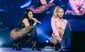 Nicki Minaj (t.h.) og Beyonce i duett på Tidal-konserten.