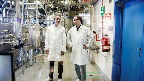 Administrerende direktør Ole Jesper Dahlberg (til venstre) og forskningsdirektør Erlend Ragnhildstveit hos Life Technologies leverer eventyrlige marginer og nytt medisinsk gjennombrudd.