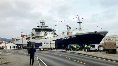 «Norwegian Gannet» til kai i Bergen i forbindelse med dåpen i 2018.