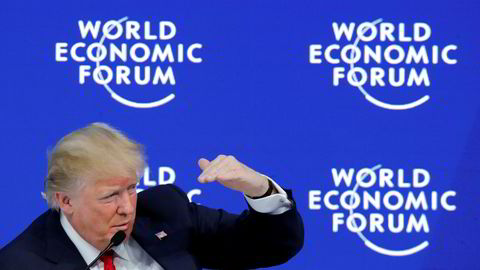 Davos-publikumet fikk møte selgeren og forretningsmannen Donald Trump, på utkikk etter nye investeringer i USA.