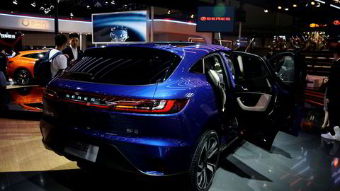 Seres SF5 skal konkurrere mot bestselgere som Jaguar I-Pace, Audi E-tron og Mercedes EQC som straks skal lanseres. Her er bilen under bilutstillingen i Shanghai våren 2019.