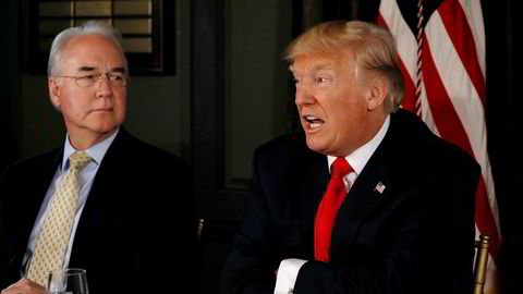 President Donald Trump (til høyre) spøkte med å gi helseminister Tom Price (til venstre) sparken.