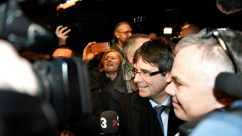 Den katalanske separatistledere Carles Puigdemont ankom København i morges.
