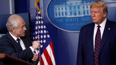 Peter Navarro (til venstre) advarte president Donald Trump om katastrofale konsekvenser av koronaviruset i slutten av januar.