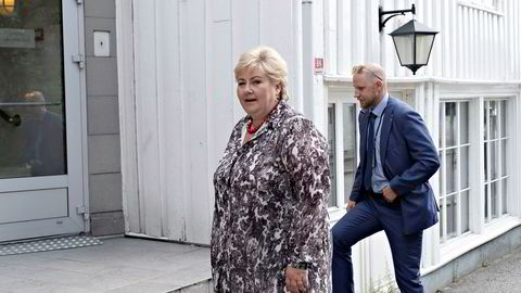 Statsminister Erna Solberg under den koronapregede Arendalsuka 2020.