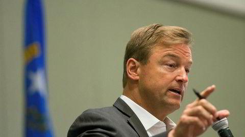 Senator Dean Heller taler til en forsamling i Reno, i hjemstaten Nevada.