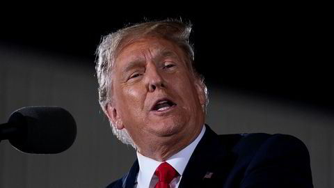 President Donald Trump speaks during a campaign rally at Middle Georgia Regional Airport, Friday, Oct. 16, 2020, in Macon, Ga. (AP Photo/Evan Vucci)