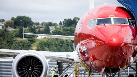 Et av Norwegians Boeing 737 Max-fly.