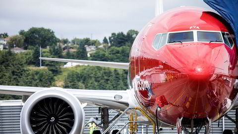 Et av Norwegians Boeing 737 Max-fly.