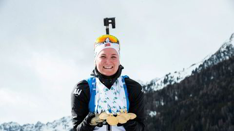 Marte Olsbu Røiseland tok 7 medaljer under VM i skiskyting 2020 i Anterselva.Foto: Berit Roald / NTB scanpix