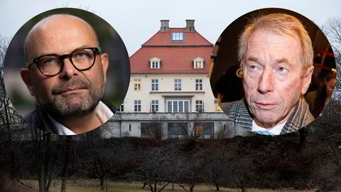 Etter to måneders krangel og en stevning har Jens Ulltveit-Moe (til høyre) gått med på å selge Fornebu Hovedgård for 65 millioner kroner til selskapet til eiendomsutvikler Terje Tinholt, Stti Holding.