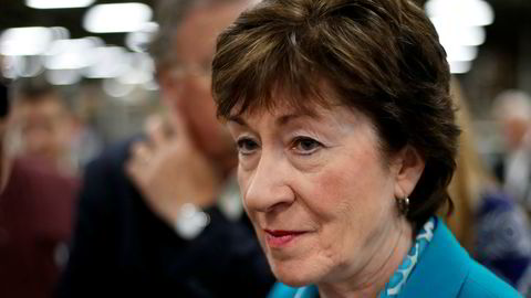 FILE- In this Aug. 17, 2017, file photo, Sen. Susan Collins, R-Maine, takes a question from a reporter while attending an event in Lewiston, Maine. The last-gasp Republican drive to tear down President Barack Obama's health care law essentially died Monday, Sept. 25, as Collins joined a small but decisive cluster of GOP senators in opposing the push. (AP Photo/Robert F. Bukaty, File)
