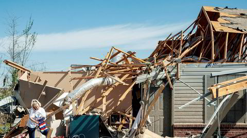 Tornadosesongen i USA er alt i gang. Her fra Harrisburg i Arkansas torsdag denne uken.