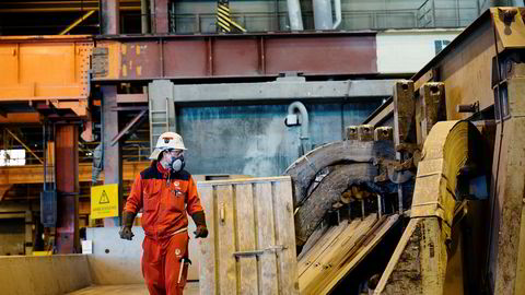Her fra Hydro sitt anlegg for produksjon av Aluminium på Karmøy.
