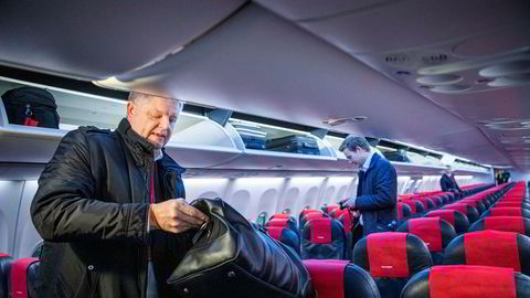 Norwegian-sjef Jacob Schram og resten av ledelsen jobber på spreng for å redde selskapet. Her fra en flytur til Bodø i februar i år.