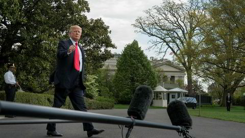 WASHINGTON, DC - APRIL 28: President Donald Trump walks towards Marine One on the South Lawn of the White House on April 28, 2018 in Washington D.C. The President is on his way to host the Make America Great Again Rally in Michigan. (Photo by Ken Cedeno-Pool/Getty Images) ---