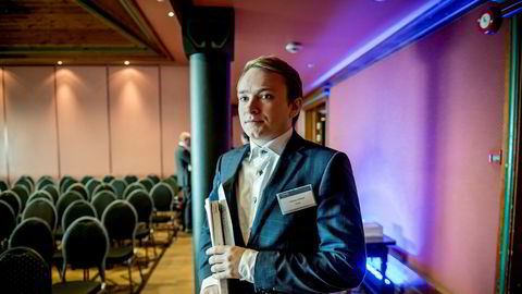 Aksjehandler Andreas Wold Hofstad fra Trondheim har tjent millioner hvert år de siste årene. Her fra en konferanse i Oslo i fjor.