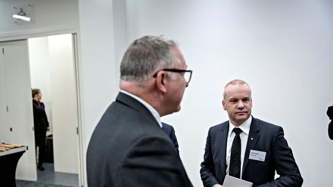 Statoils Brasil-sjef Anders Opedal (til høyre) og strategidirektør John Knigh har stått sentralt i arbeidet med å kapre Brasil-lisenser for oljeselskapet. Her fra kapitalmarkedsdagen i London i fjor.