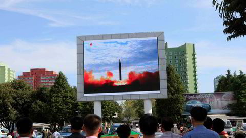 Nord-Korea testet et nyutviklet missil av typen Hwasong-12 i september.