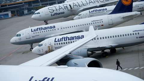 Fagforeningen UFO har varslet streik for kabinansatte i Lufthansa torsdag og fredag. Flere flyvninger kan bli kansellert. Her er fly avbildet fra en tidligere streik i 2015.