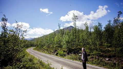 Tom Dybwad på den 1,3 kilometer lange delen av Sikkilsdalsveien han eier grunnen til sammen med 12 andre grunneiere i Sameiet Fundin.