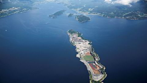 Fra avfallsdeponiet på Langøya i Holmestrandsfjorden, som etter planen blir fullt i 2022.