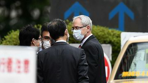 Tidligere Nissan-topp Greg Kelly ankommer her domstolen i Tokyo.