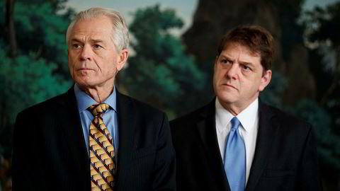 Everett Eissenstat (til høyre) slutter som økonomisk rådgiver i Det hvite hus. Her står han sammen med handelsrådgiver Peter Navarro.