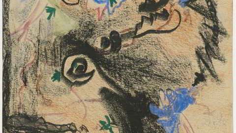 Krittid. I «Untitled» fra 1944 har den berømte maleren Barnett Newman brukt kritt.