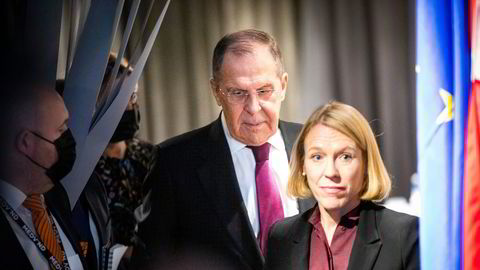 Russlands utenriksminister Sergej Lavrov og utenriksminister Anniken Huitfeldt i Tromsø for ett år siden. Huitfeldt og Støre-regjeringen møter en helt ny virkelighet i nord.