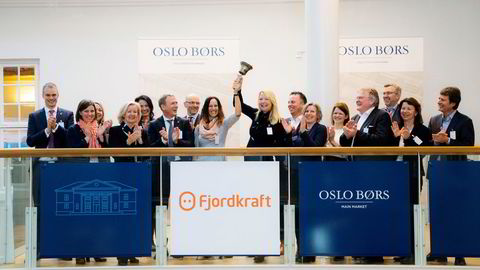 Fjordkraft-eier Elmera har stupt på Oslo Børs de siste årene. Her fra børsnoteringen i 2018.