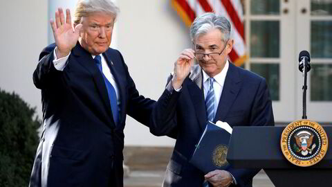 Jerome Powell ble satt inn som Fed-sjef under Donald Trumps forrige presidentperiode, og var også Trumps nominerte. Bildet er fra november 2017.