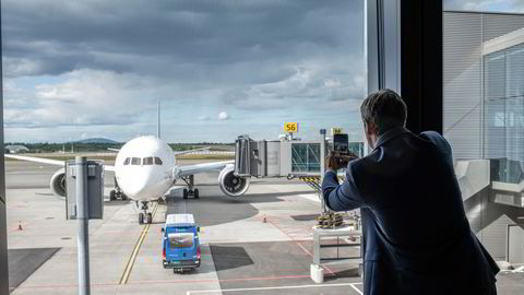 Bjørn Tore Larsen i Norse Atlantic Airways var klar til første avgang fra Oslo lufthavn tirsdag. Han foreviget selv øyeblikket med et bilde før avgang.