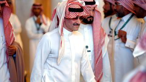 Saudiarabisk milliardær prins Alwaleed bin Talal. Her ved investeringskonferansen i Riyadh, Saudi-Arabia, 23. oktober 2018.