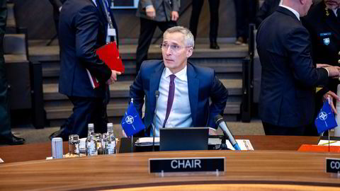 Jens Stoltenberg under et ministermøte i Nato.