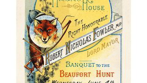 Mansion House. Bankett i forbindelse med revejakt 4. juni 1884, London, Storbritannia.