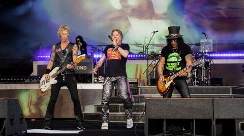 De tre viktigste fra originalbesetningen av Guns N' Roses er heldigvis med igjen: Duff McKagan (fra venstre), Axl Rose og Slash.