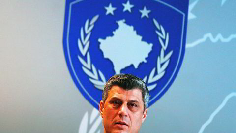 Kosovo president Hashim Thaci opplyser at det blir nyvalg i landet i juni som følge av at et mistillitsfroslag felte regjeringen tidligere denne uken. AFP PHOTO / ARMEND NIMANI