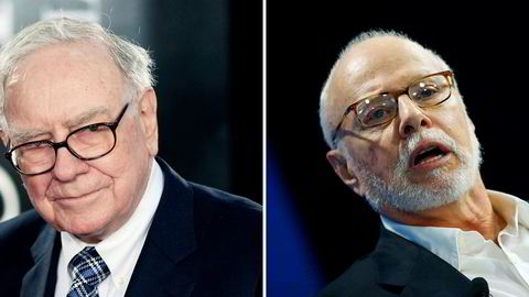 Investorene Warren Buffet (til venstre) og Paul Singer har knivet om strømselskapet Oncor. Nå har Sempra en avtale om kjøp, men Singer har hindret Buffett fra å få selskapet.