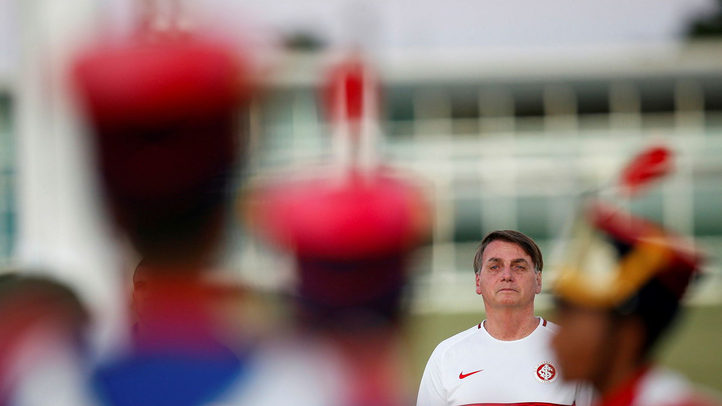 Brazil's president, Jair Bolsonaro, sported outside the presidential palace Alvorada in the capital of Brazil this week.