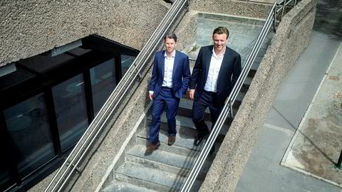 De to EQT-partnerne Anders Misund (fra høyre) og Magnus Tornling har stått bak eierskapet i industribedriften Autostore. Nå selger de etter under tre år og henter inn en gevinst uten sidestykke til EQTs investorer.