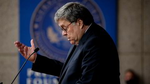 USAs justisminister William Barr kom med ramsalt kritikk mot teknologiselskaper og den amerikanske underholdningsindustrien under en tale ved Gerald R. Ford Presidential Museum and Library på torsdag.